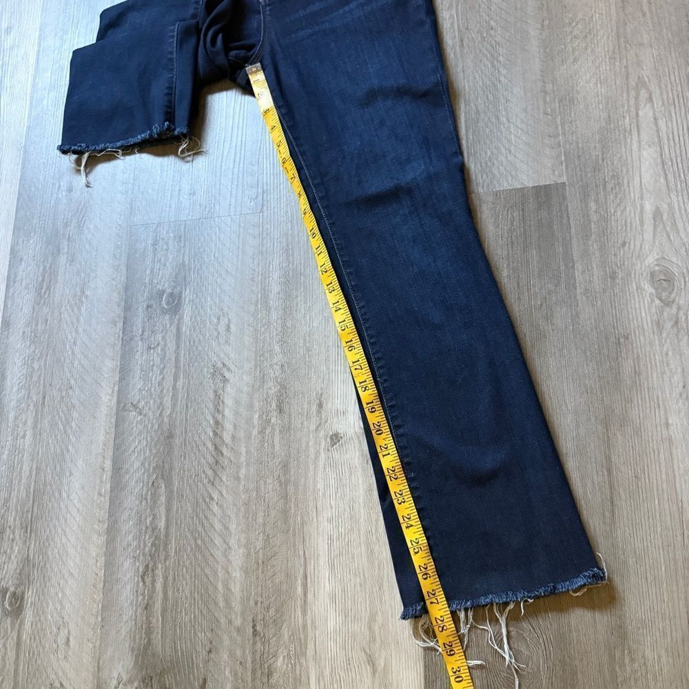Madewell Skinny Flare Jeans 28 Waist Dark Wash Raw Hem - Picture 8 of 10